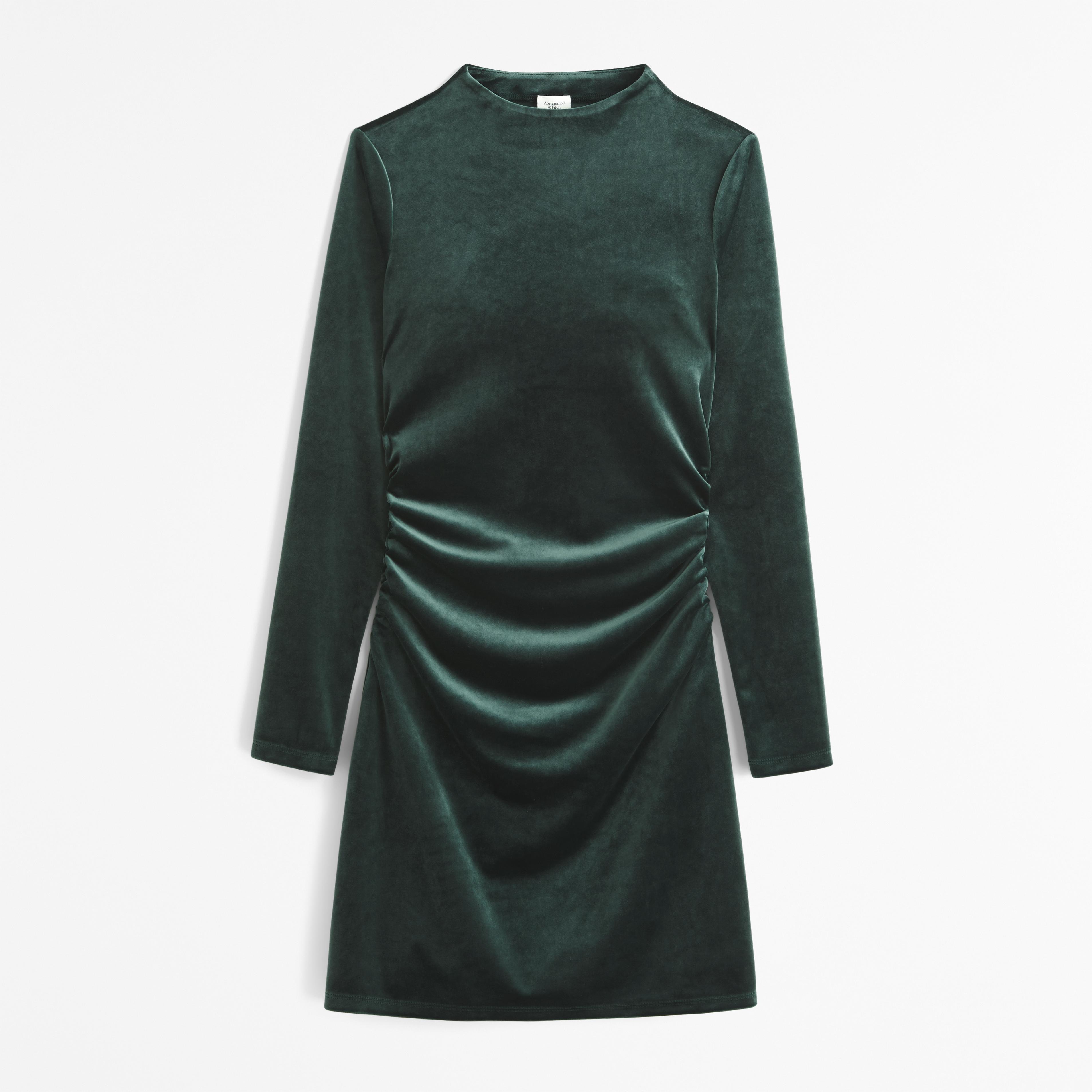 The A&F Paloma Long-Sleeve Velvet Mini Dress Product Image