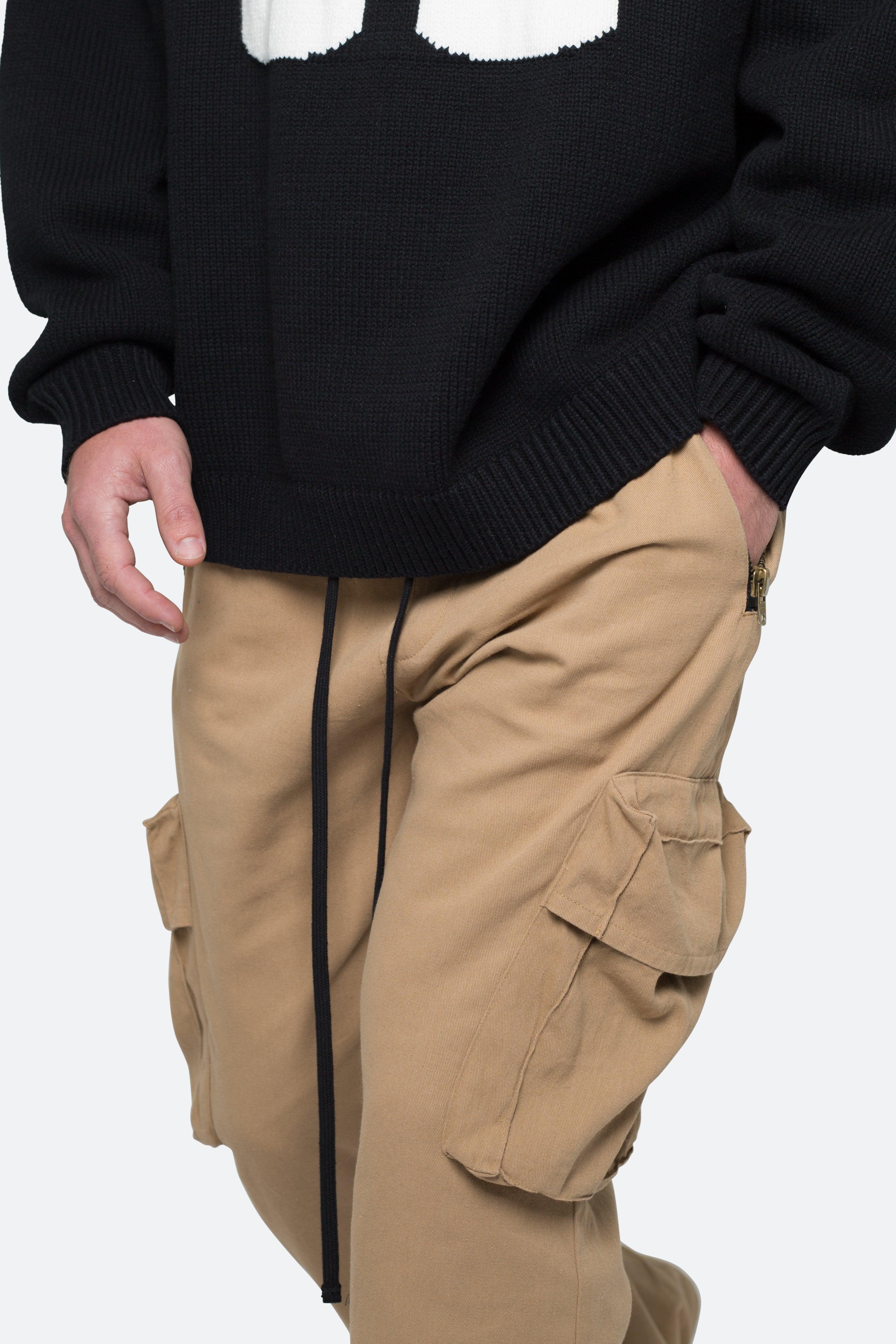 Drawcord Flare Cargo Pants - Khaki Product Image