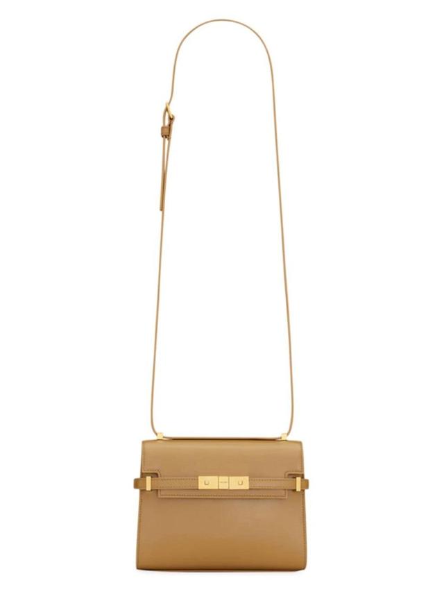 SAINT LAURENT Women Mini Manhattan Leather Crossbody Bag In Tabac Brown Product Image