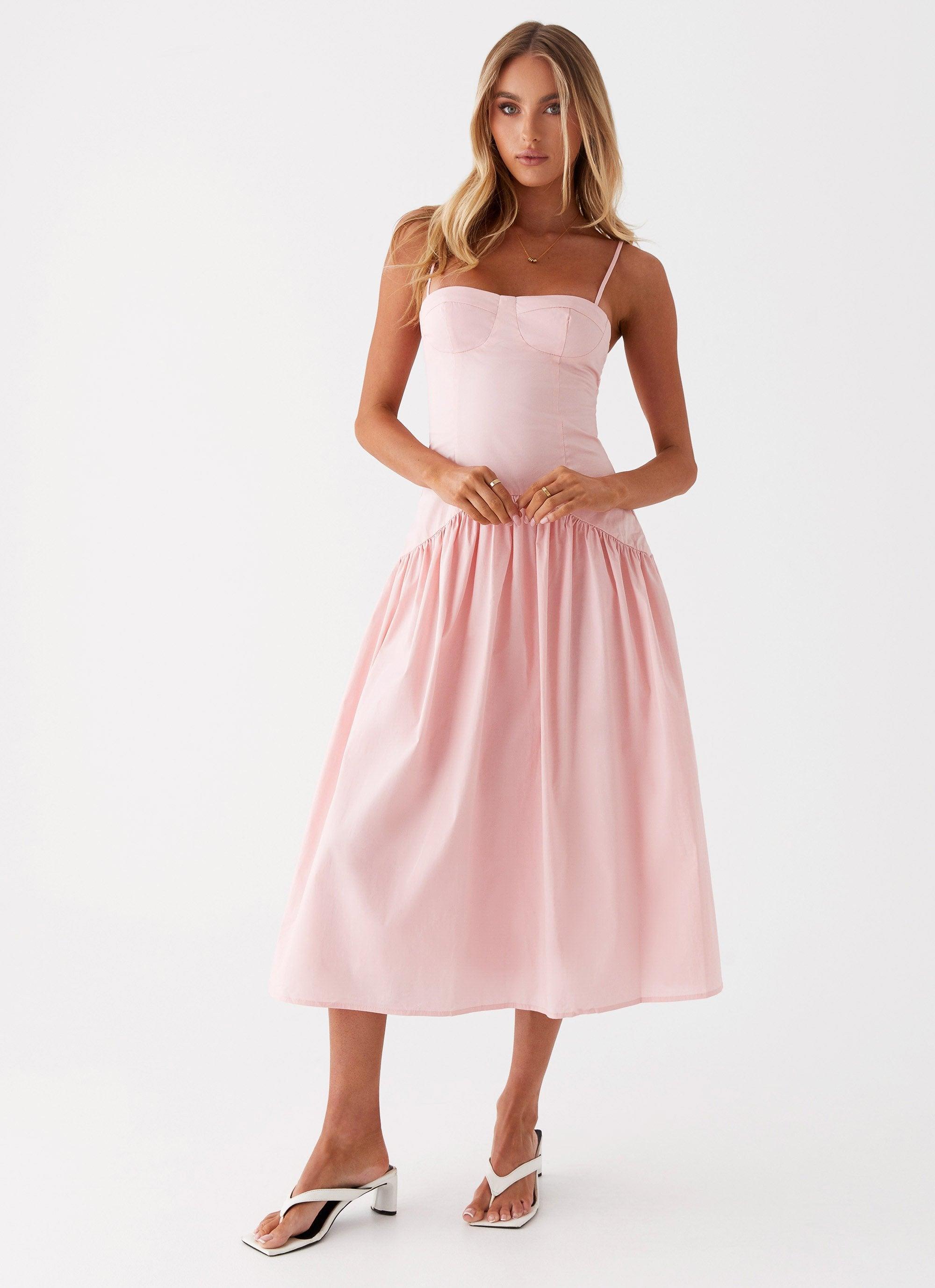 Yvette Corset Midi Dress - Pink Product Image