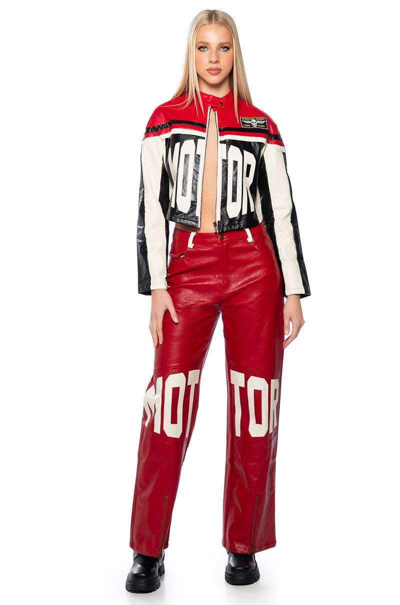 SPEED UP MOTOR FAUX LEATHER PANT Product Image