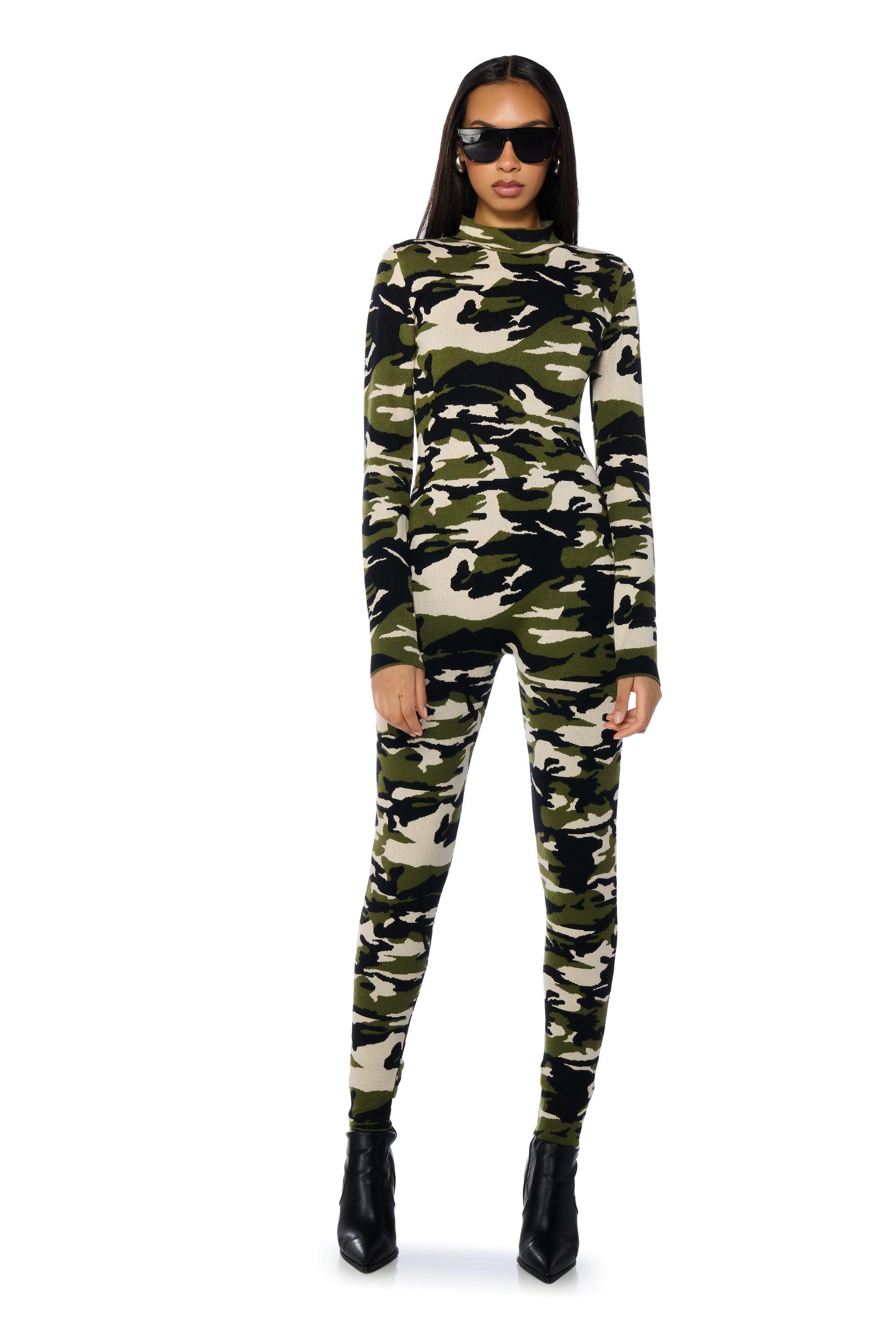 REMI CAMO KNIT JUMPSUIT Product Image