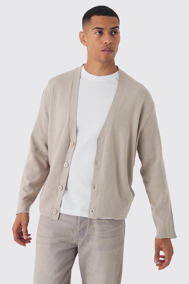 Boxy Fit Knitted Cardigan | boohooMAN USA Product Image