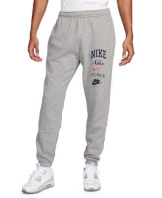 Men's Club Fleece Stacked Logo-Print Cuffed Pants Product Image