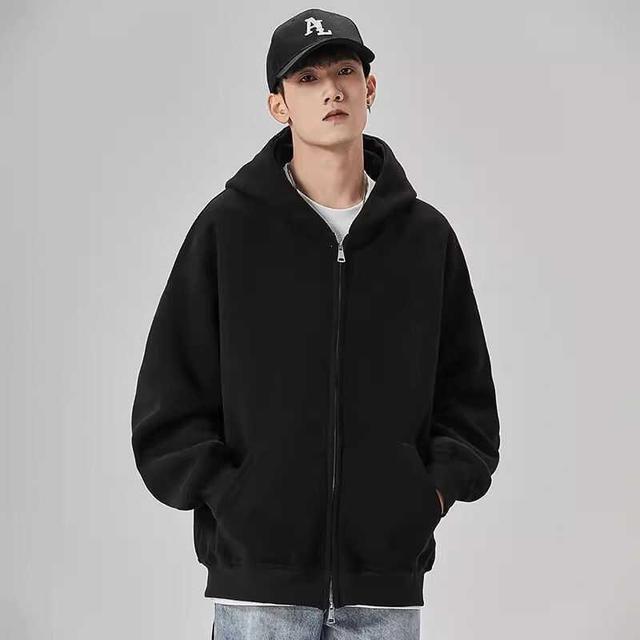 Plain  Zip Up Oversized Hoodie Product Image