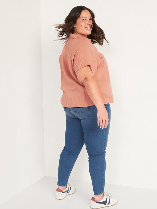 Mid-Rise Plus-Size Super Skinny Ankle Jeans Product Image