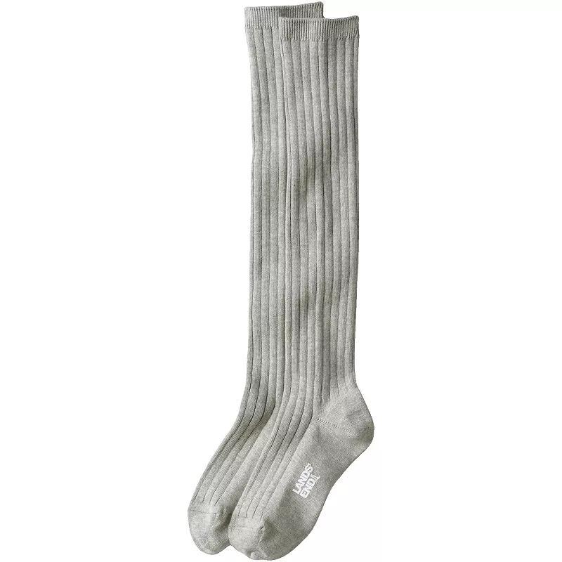 Womens Lands End Knee High Boot Socks Gray Grey Product Image