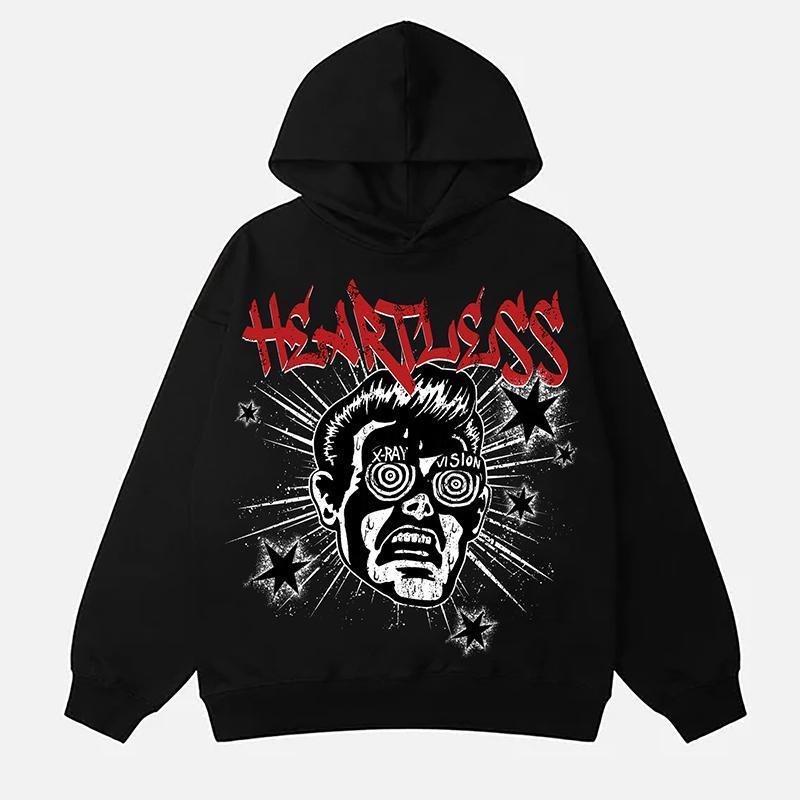 Men's Vintage Loose Hellstar Graphic Print Hoodie Product Image