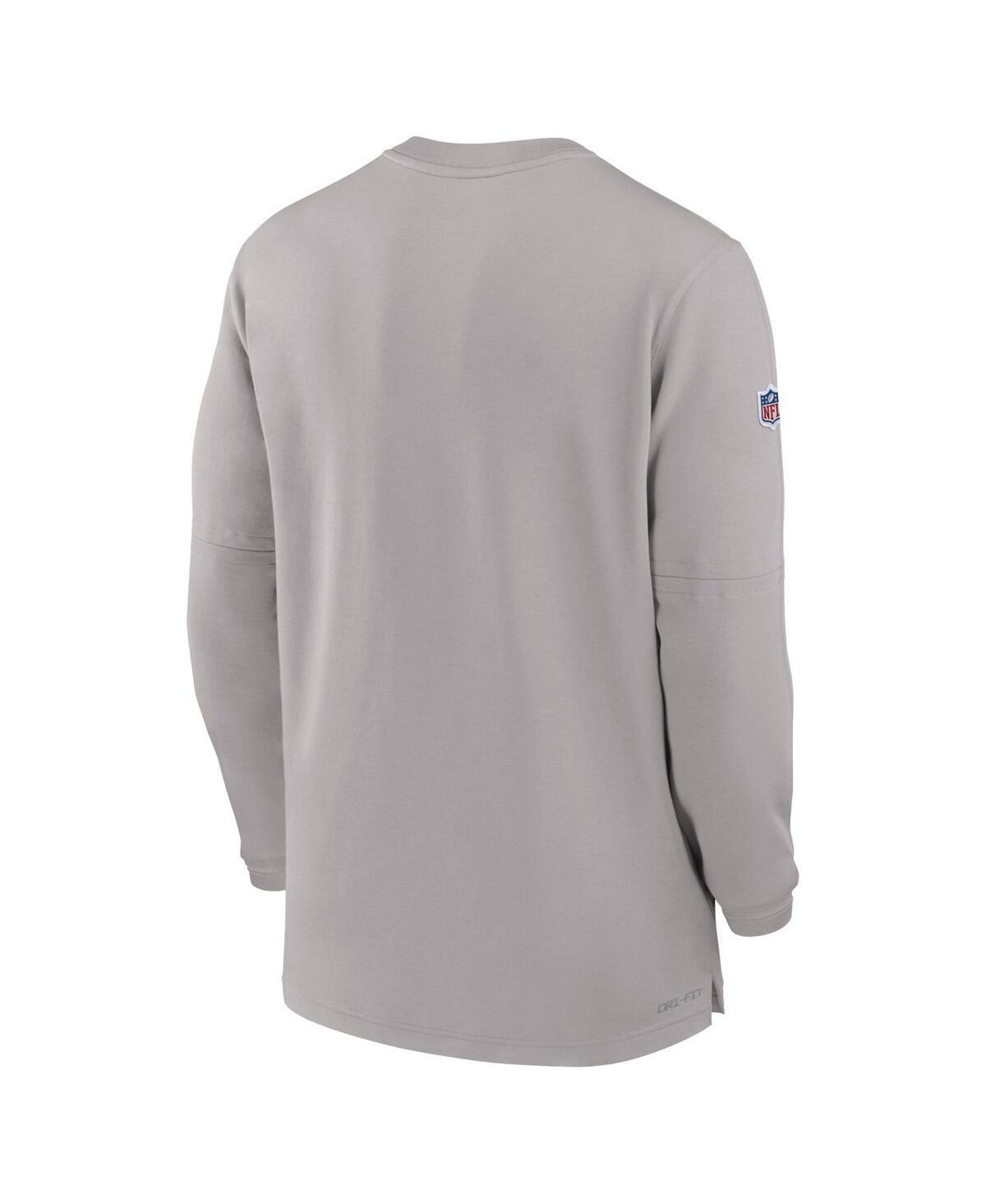 NIKE Men's  Gray Kansas City Chiefs 2023 Sideline Performance Long Sleeve Quarter-zip Top Product Image