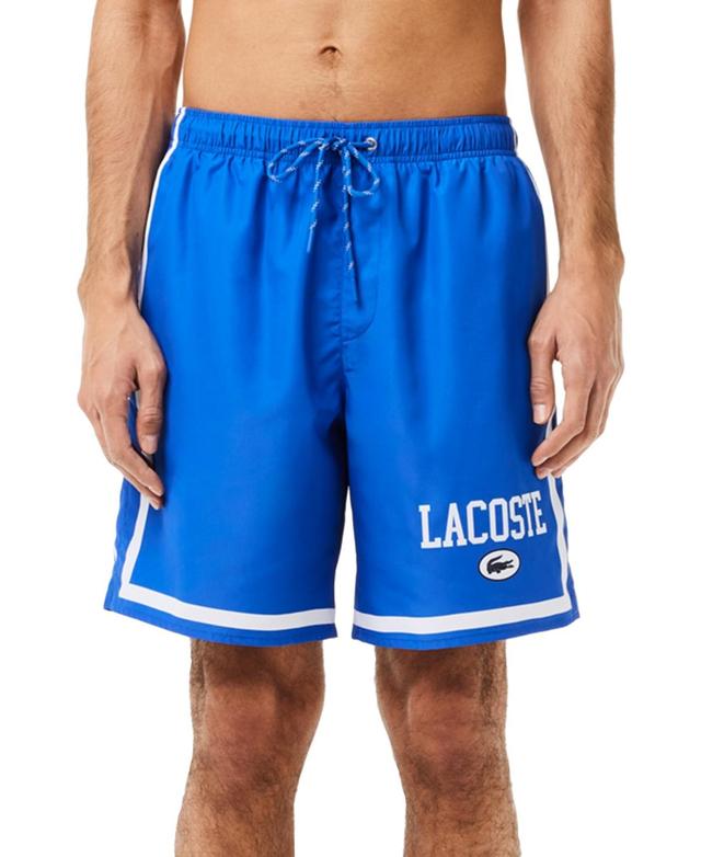 Lacoste Mens Quick-Dry Logo-Print Swim Trunks - Itv Abimes Product Image