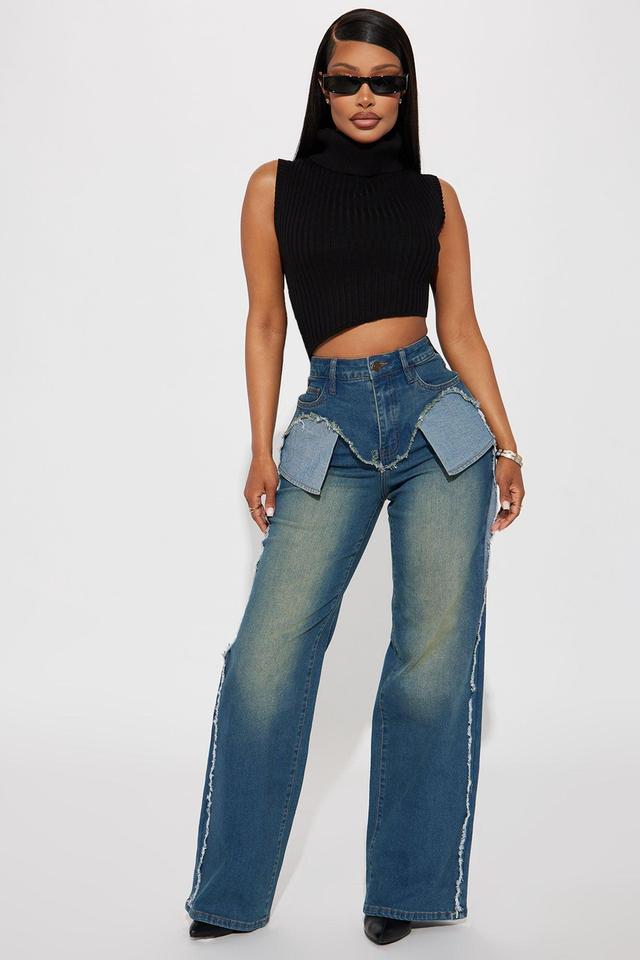 Conflict Of Interest Stretch Straight Leg Jeans - Medium Wash Product Image