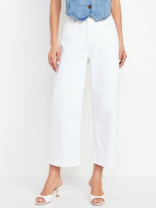 Extra High-Waisted Crop Wide-Leg Jeans Product Image