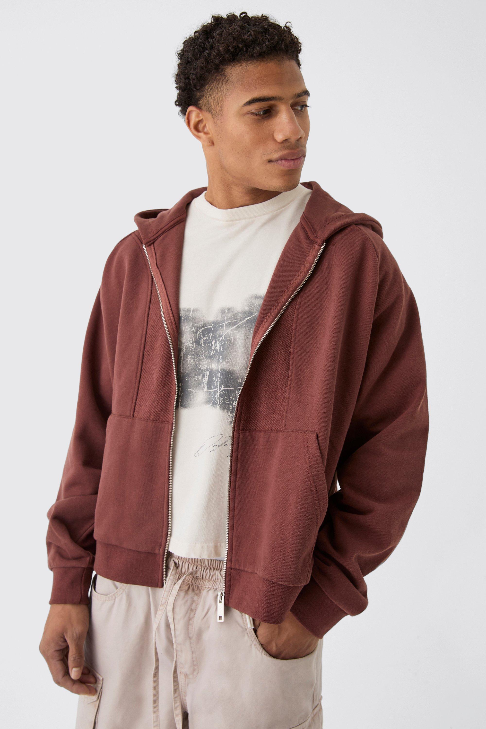 Oversized Reverse Loopback Seam Detail Hoodie | boohooMAN USA Product Image