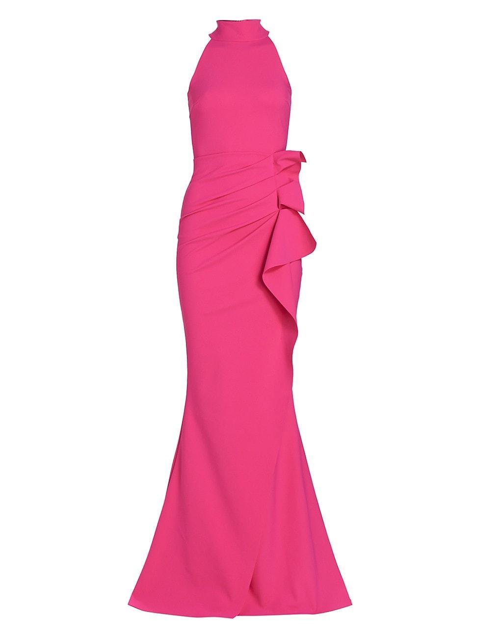 Womens Gudrum Halter Ruffle Gown Product Image