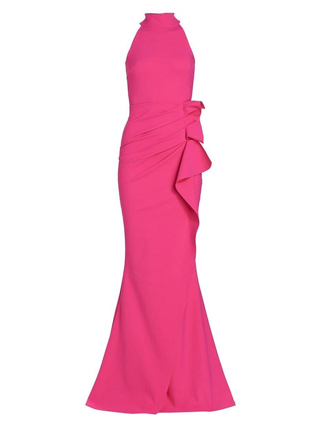 Womens Gudrum Halter Ruffle Gown Product Image