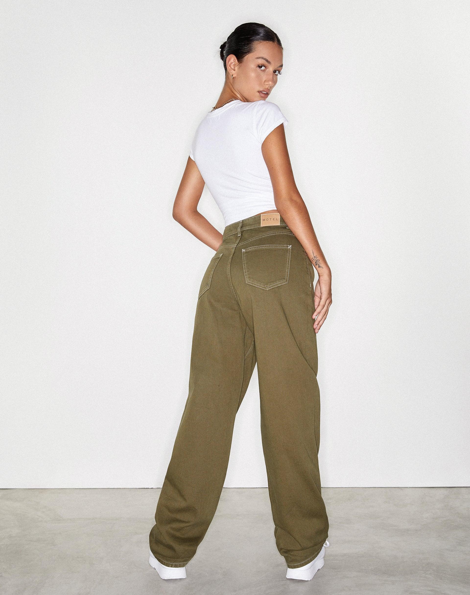 Parallel Jeans in Military Green Product Image