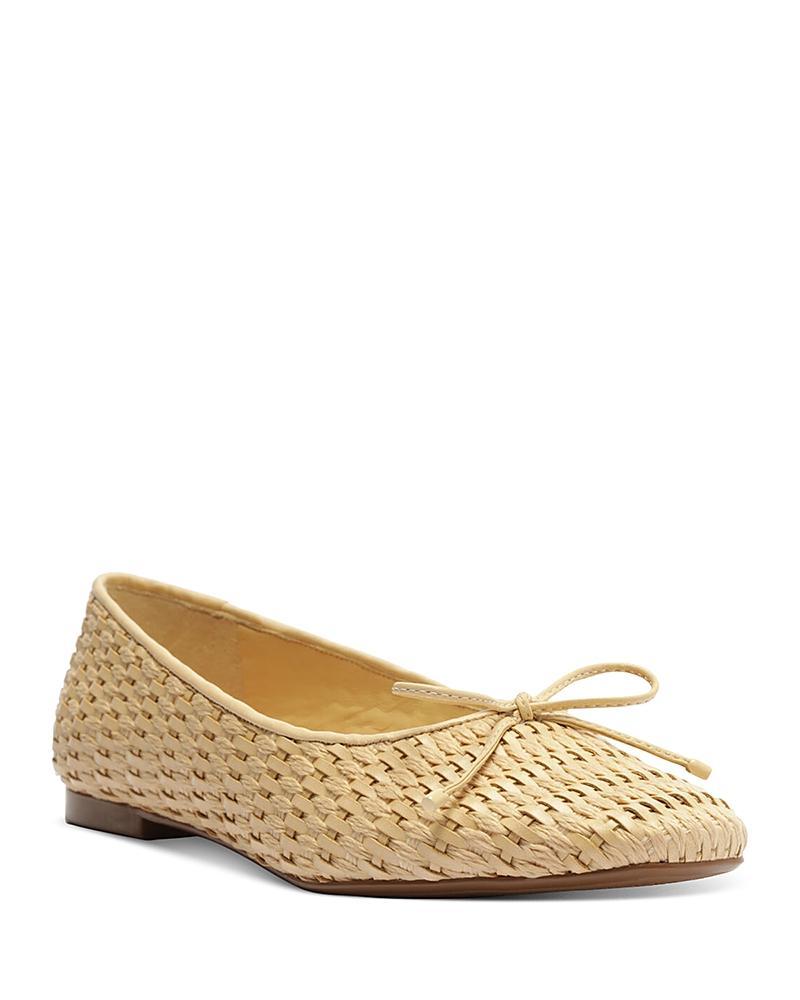 Womens Arissa Leather & Raffia Flats Product Image