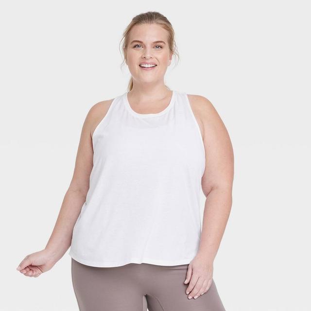 Womens Twist Back Legging Friendly Tank Top - All In Motion White XXL Product Image