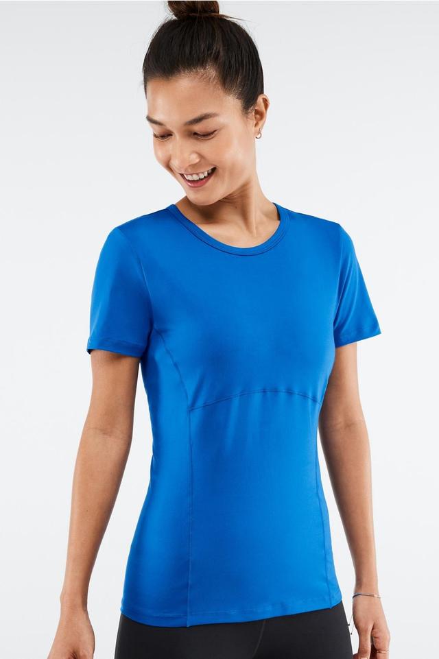 Fabletics Phoenix Short-Sleeve Top Womens blue Size XS Product Image