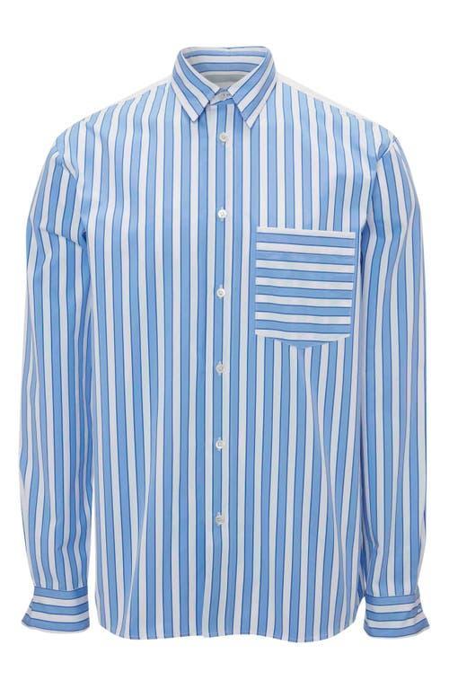 JW Anderson Classic Fit Stripe Patchwork Button-Up Shirt Product Image