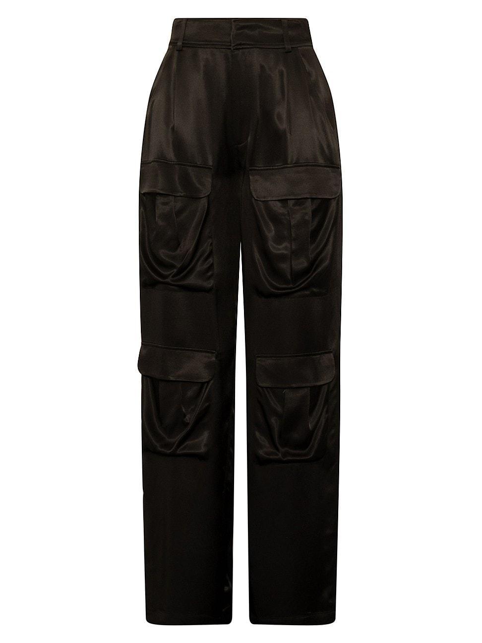 Womens Ines Satin Cargo Trousers Product Image