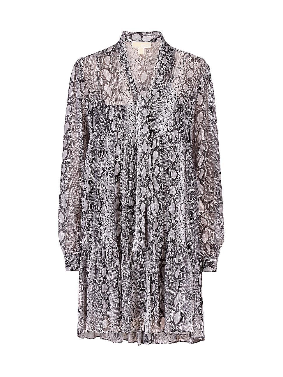 Womens Adder Silk-Blend Snakeskin Minidress Product Image