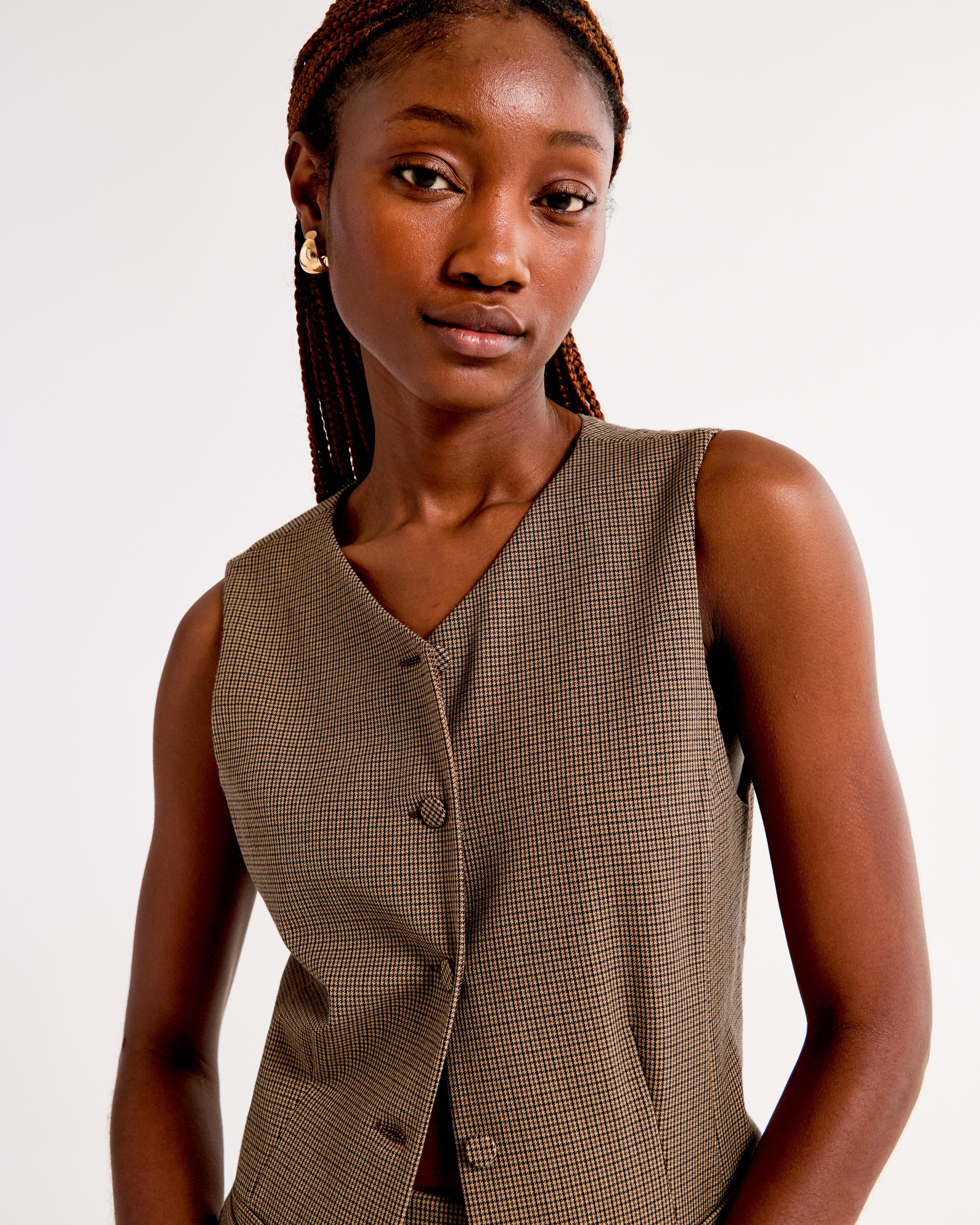 High-Neck Tailored Vest Product Image