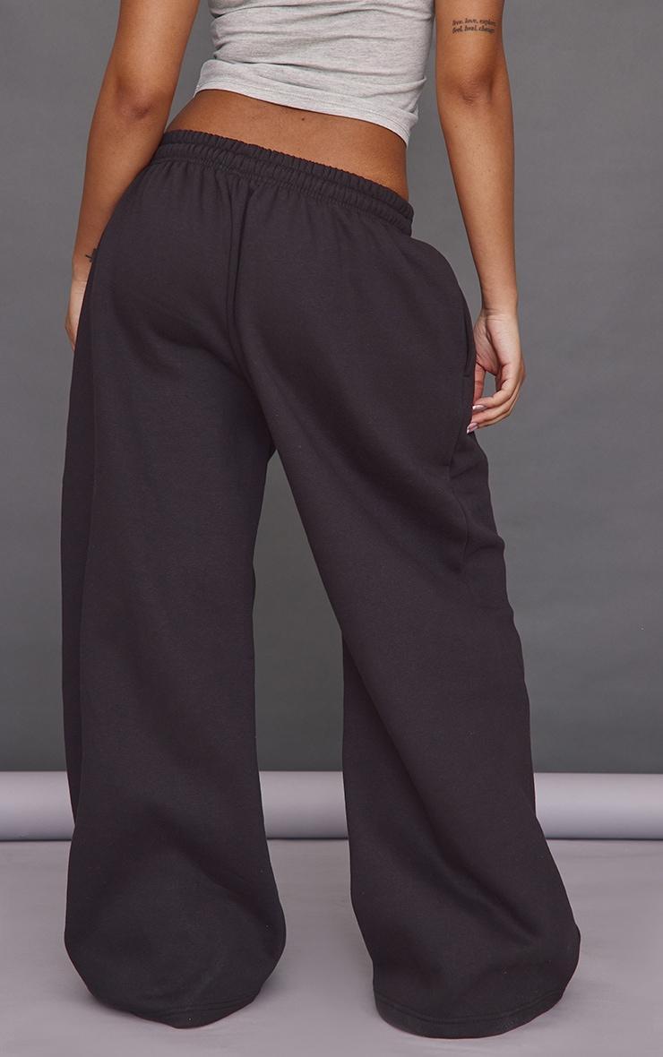 Petite Black Super Wide Leg Elasticated Waist Sweatpants Product Image