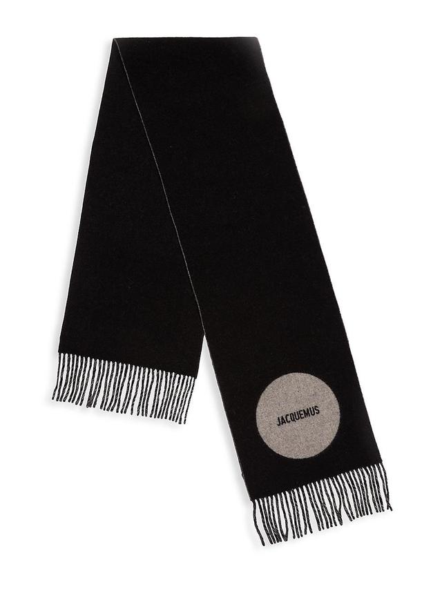 Mens Fringe-Trimmed Wool Scarf Product Image