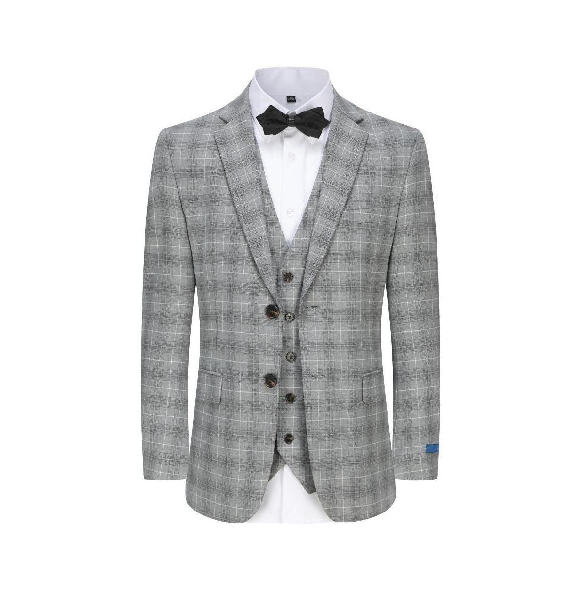 Slim Fit 3PC Elegant Check Mens Suit Product Image