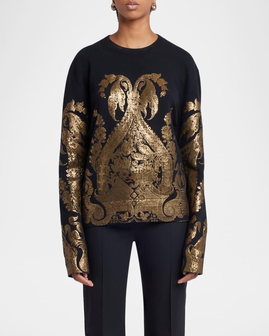 Metallic Jacquard Wool Sweater Product Image