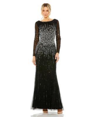 Womens Sequined Fit & Flare Gown Product Image