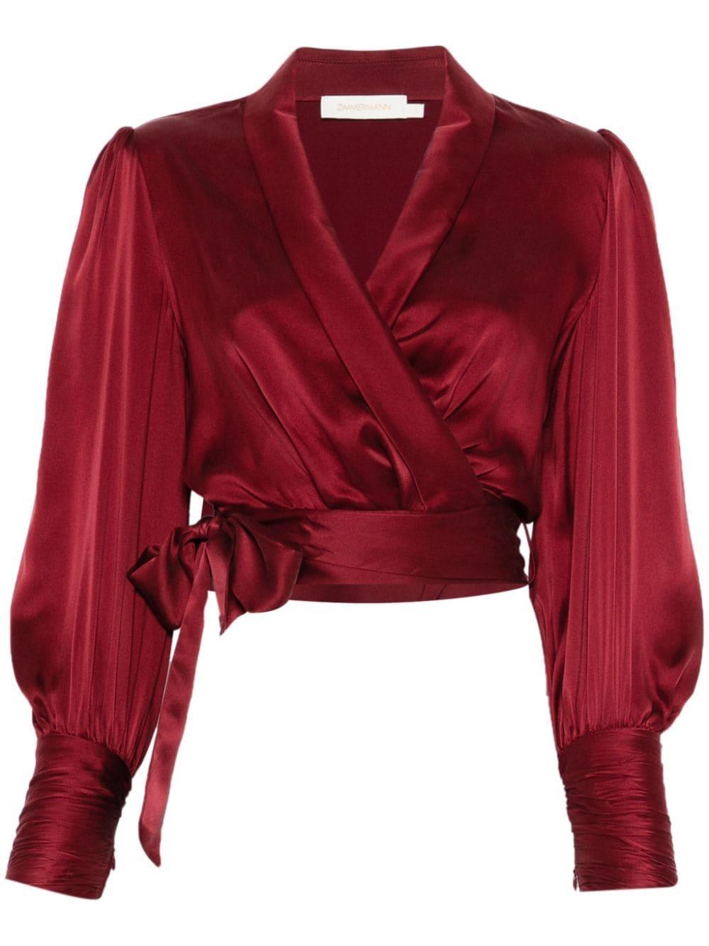 Wrap Top In Red Product Image