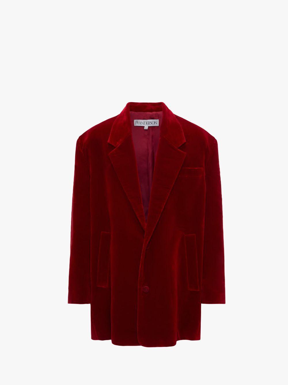 OVERSIZED VELVET BLAZER in red | JW Anderson US  Product Image