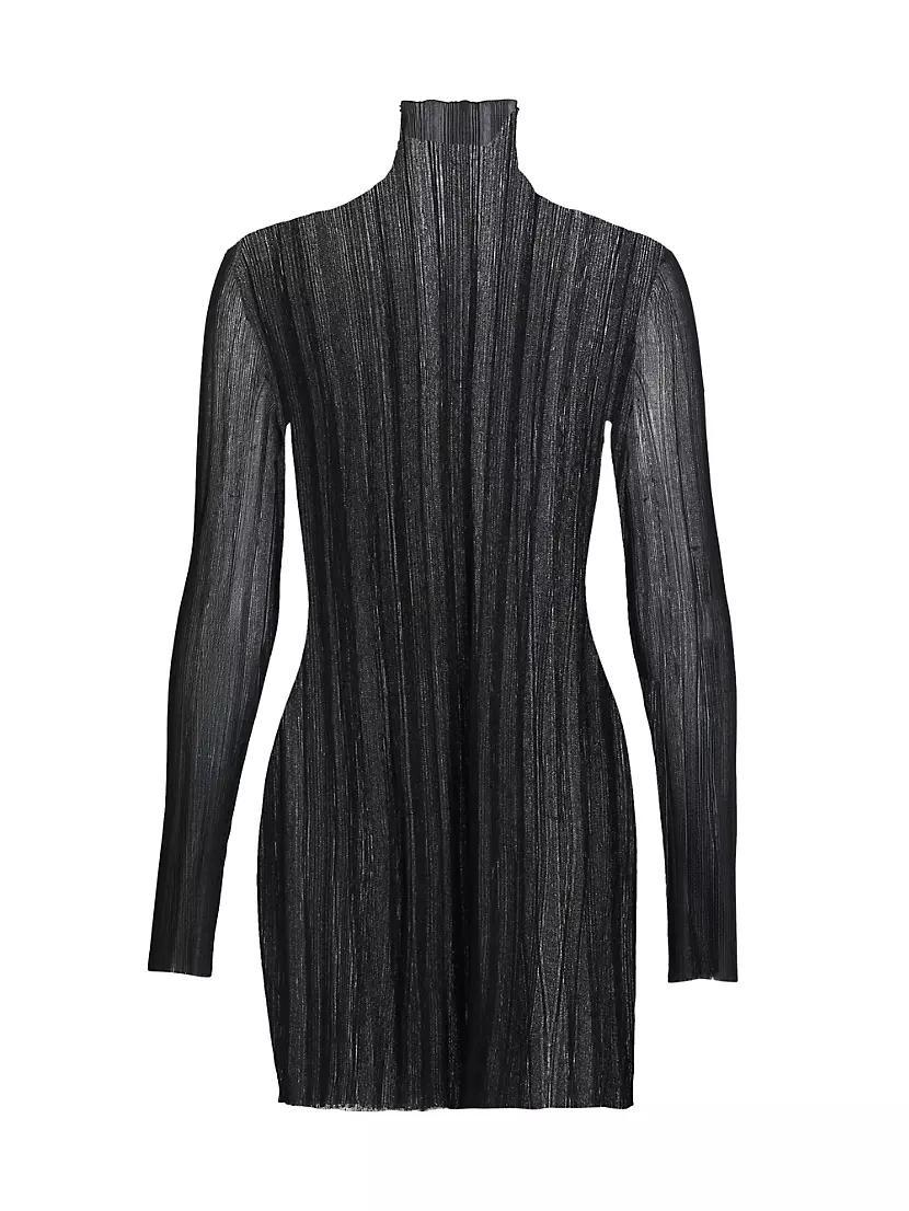 Sheer Plissé Turtleneck Sweater product image