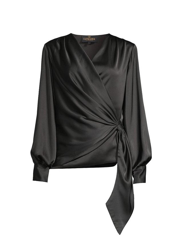 Womens Ines Satin Wrap Blouse Product Image