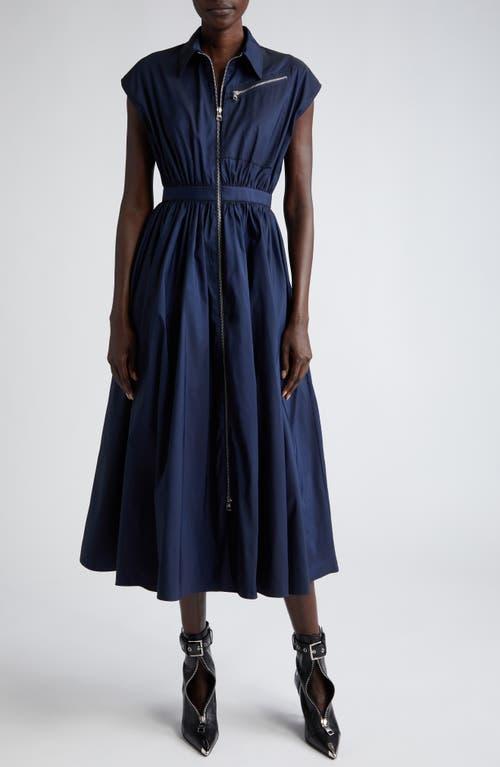 Alexander McQueen Zip Midi Satin Shirtdress Product Image