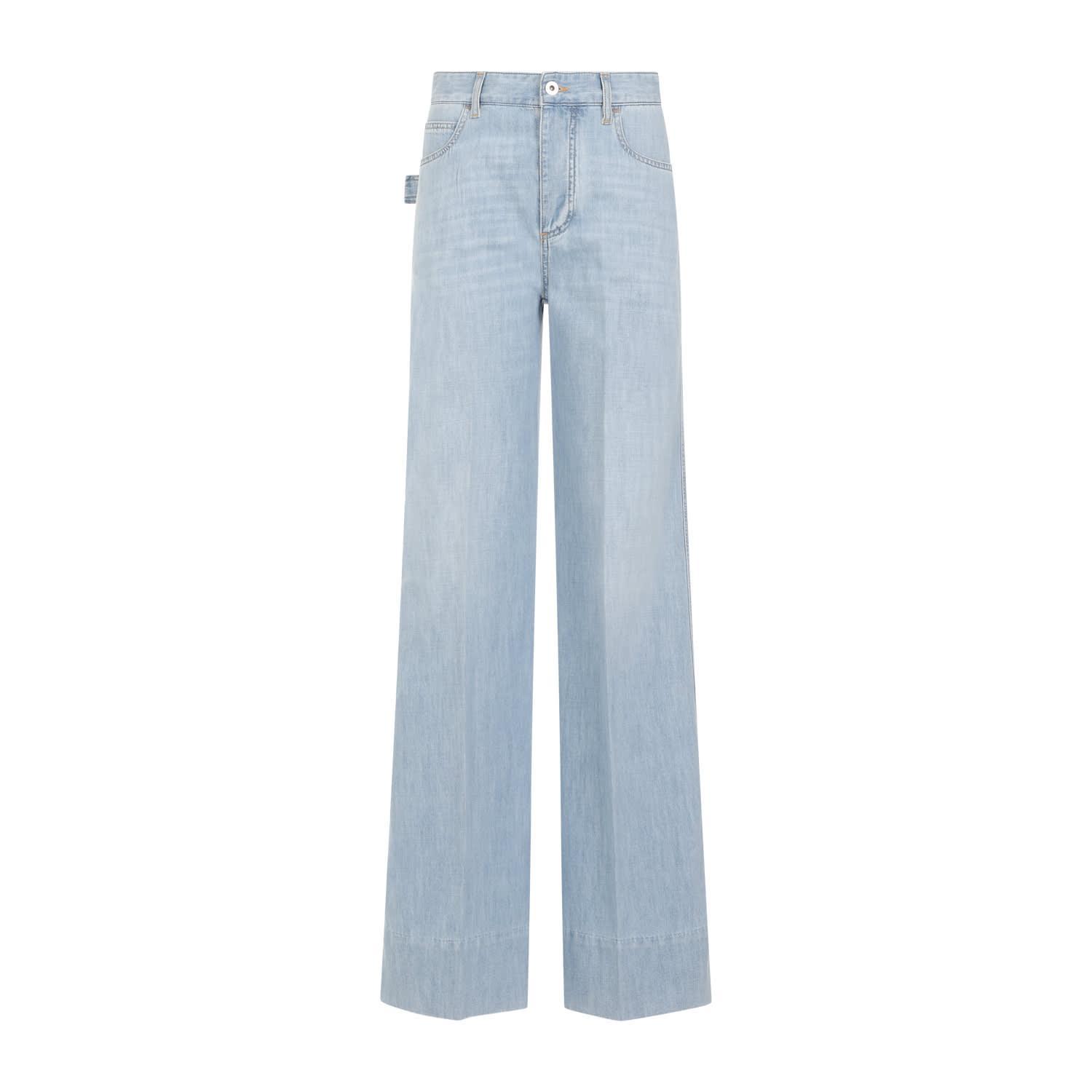 Cotton Pants In Light Blue Product Image