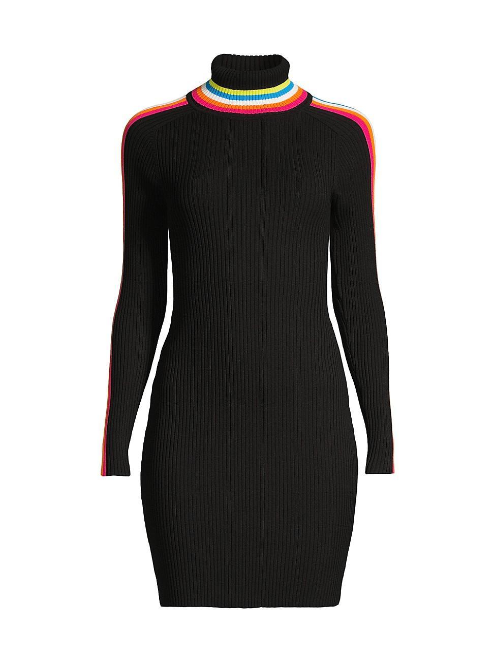 Womens Racer-Stripe Knit Body-Con Minidress Product Image