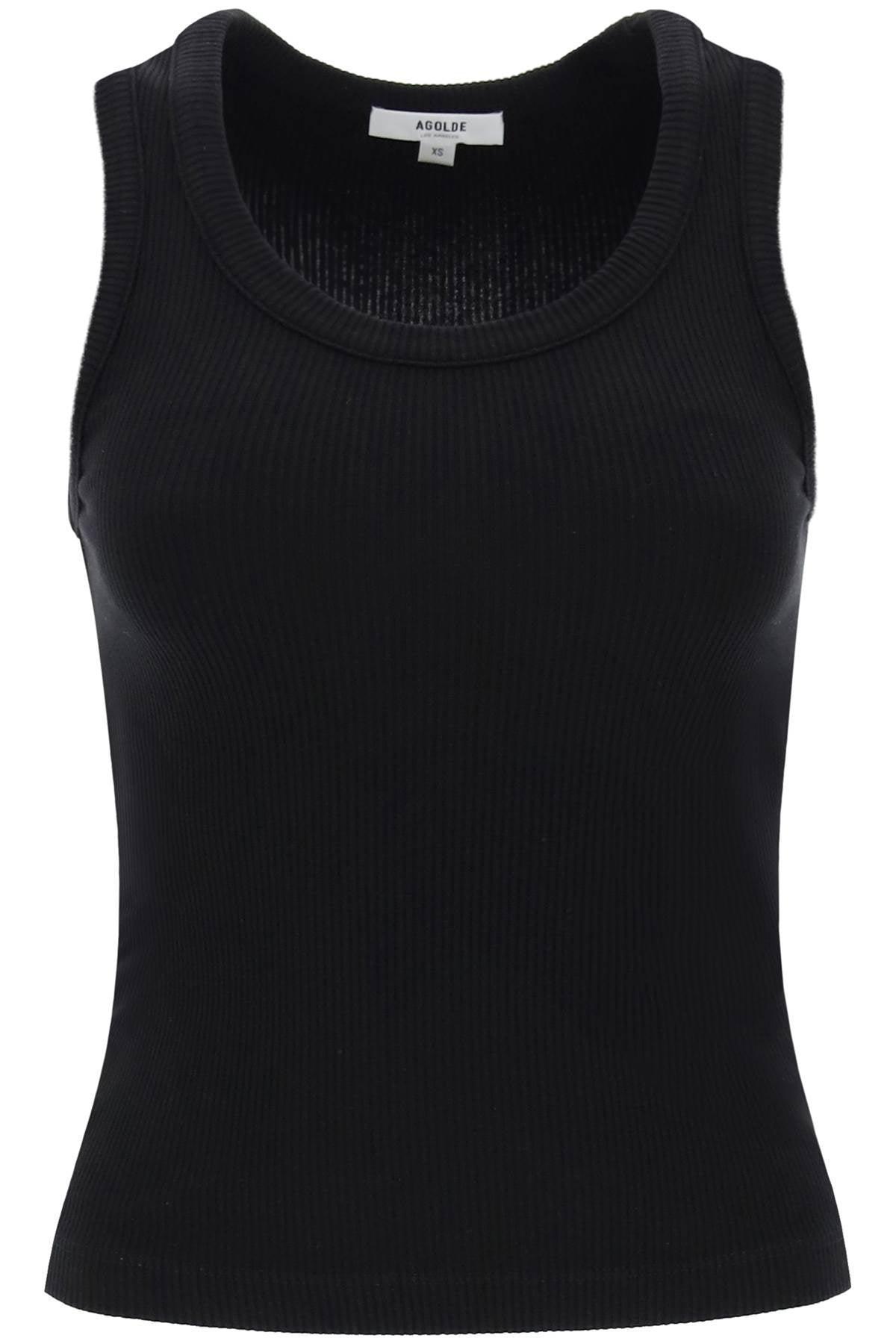 AGOLDE Poppy Ribbed Tank Top In Black Product Image