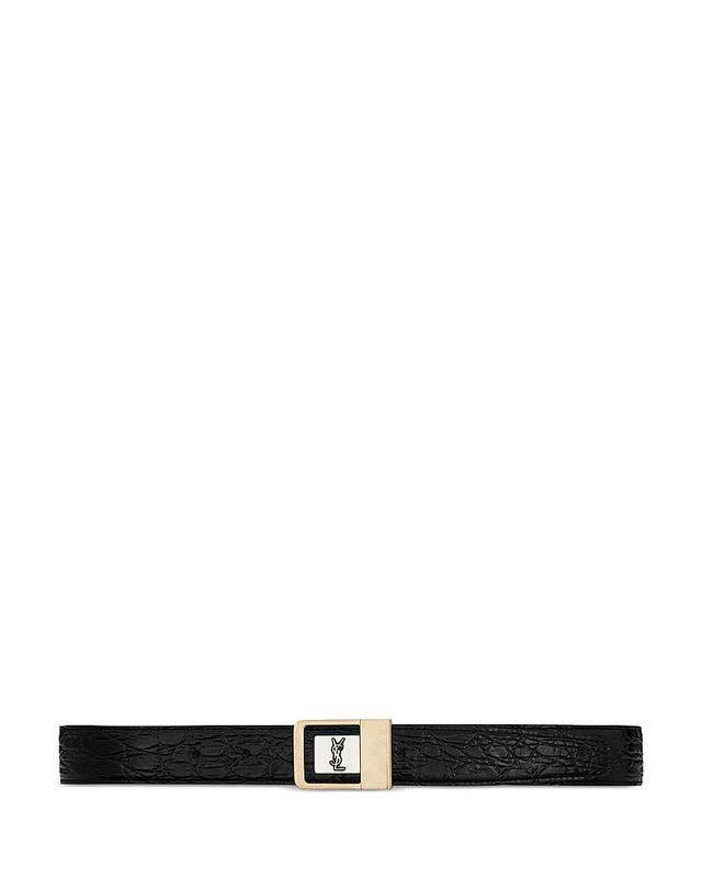 Womens Female Buckle Belt in Crocodile Embossed Leather Product Image