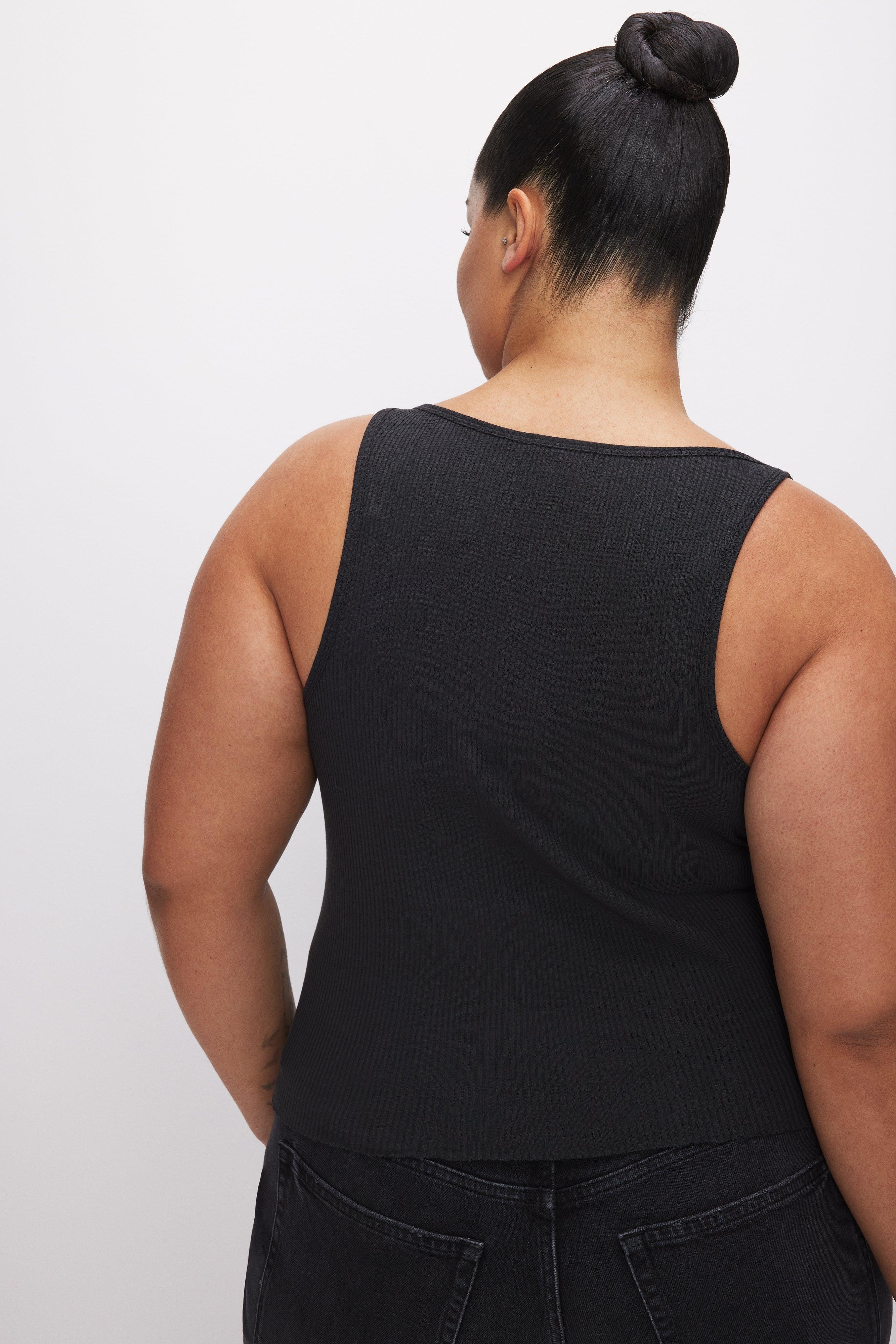 LIGHTWEIGHT RIBBED COTTON TANK | BLACK001 Product Image