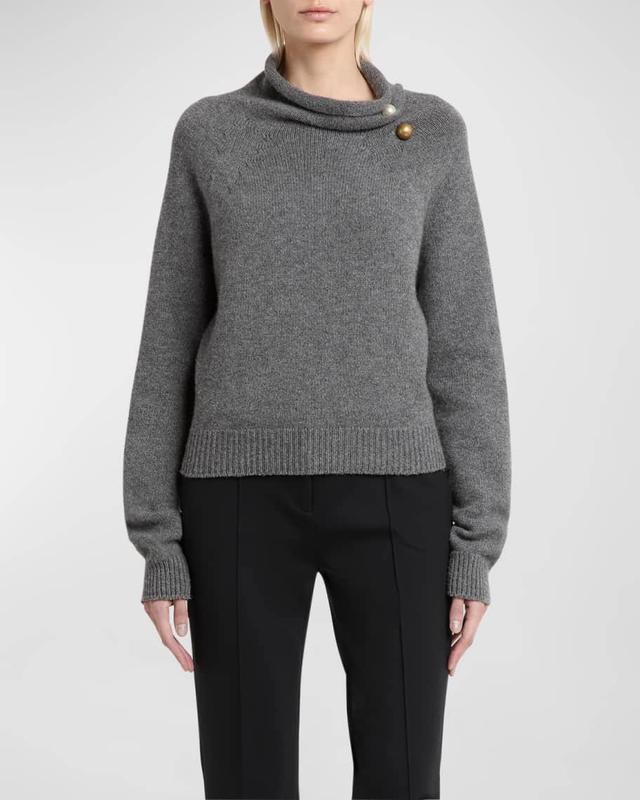 Turtleneck Embellished Cashmere-Silk Sweater Product Image