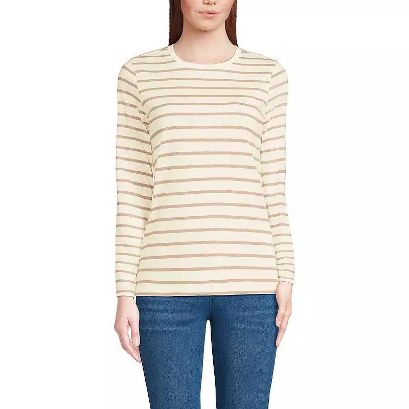 Petite Lands End Relaxed-Fit Supima Cotton Crewneck Tee, Womens Med Red Product Image