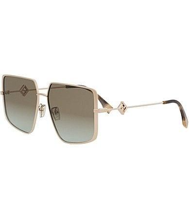 FENDI Womens FF Diamonds 59mm Aviator Sunglasses - Shiny Rose Gold/Gradient Khaki Aqua Product Image