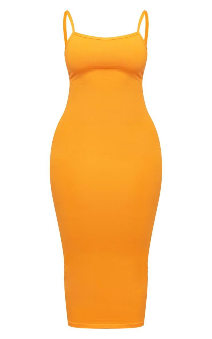 Shape Bright Orange Soft Sculpted Midi Dress Product Image