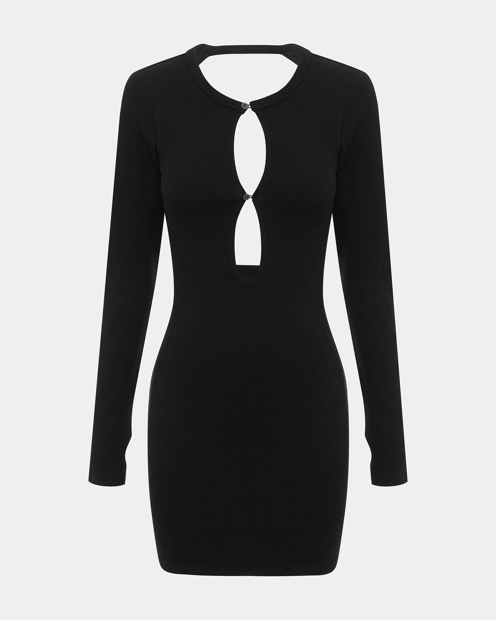 ARISE LS KEYHOLE DRESS BLACK Female Product Image