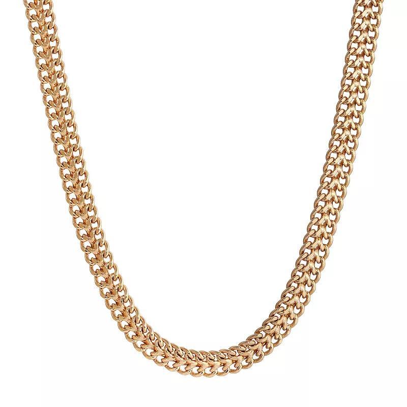 1928 Gold Tone Double Curb Chain Necklace, Womens, Yellow Product Image