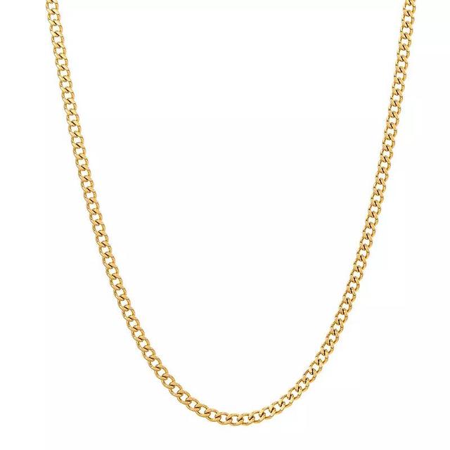 Adornia Stainless Steel 3 mm Cuban Curb Chain Necklace, Womens Gold Tone Product Image