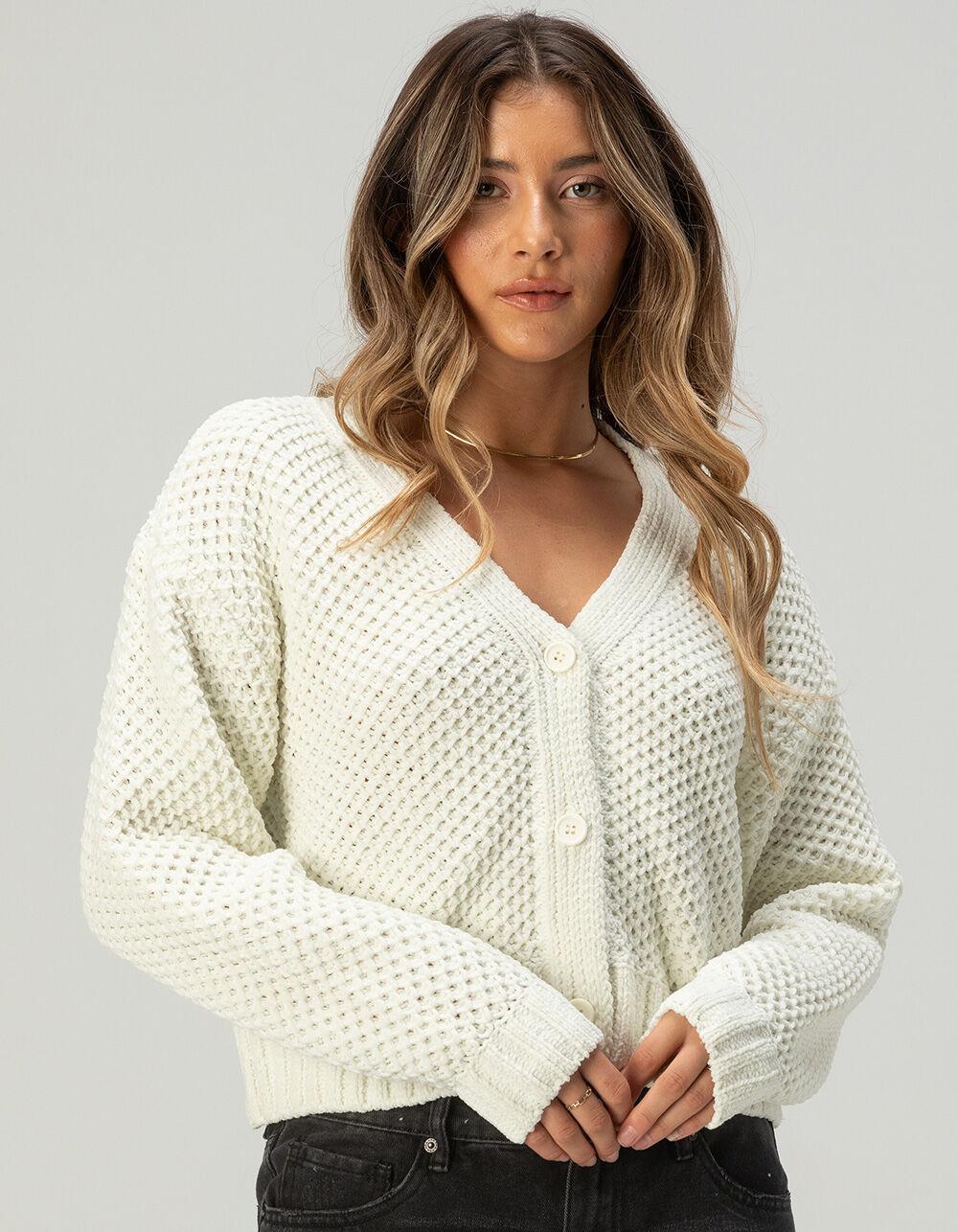 FULL TILT Chenille V-Neck Womens Cardigan Product Image